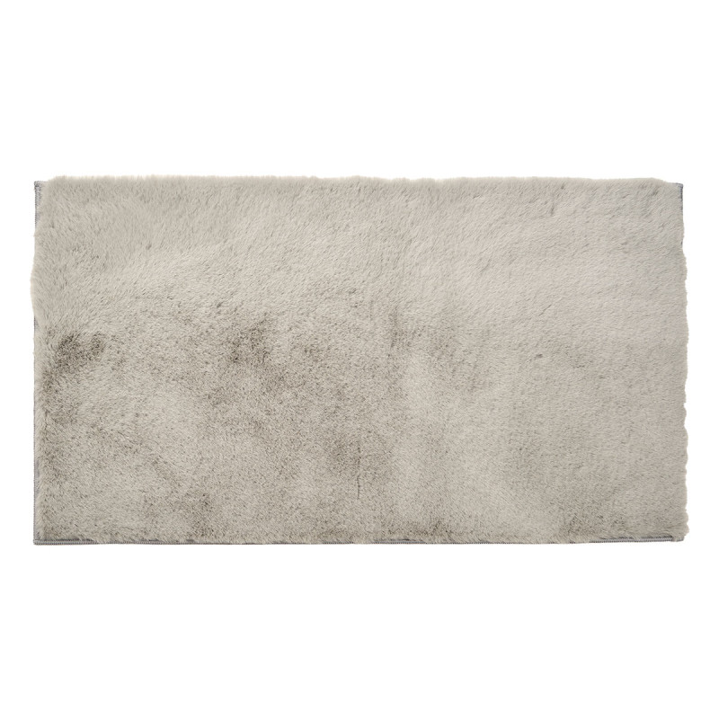 FABRIC RUG SHAGGY PILE 50X80 CM LIGHT GREY 