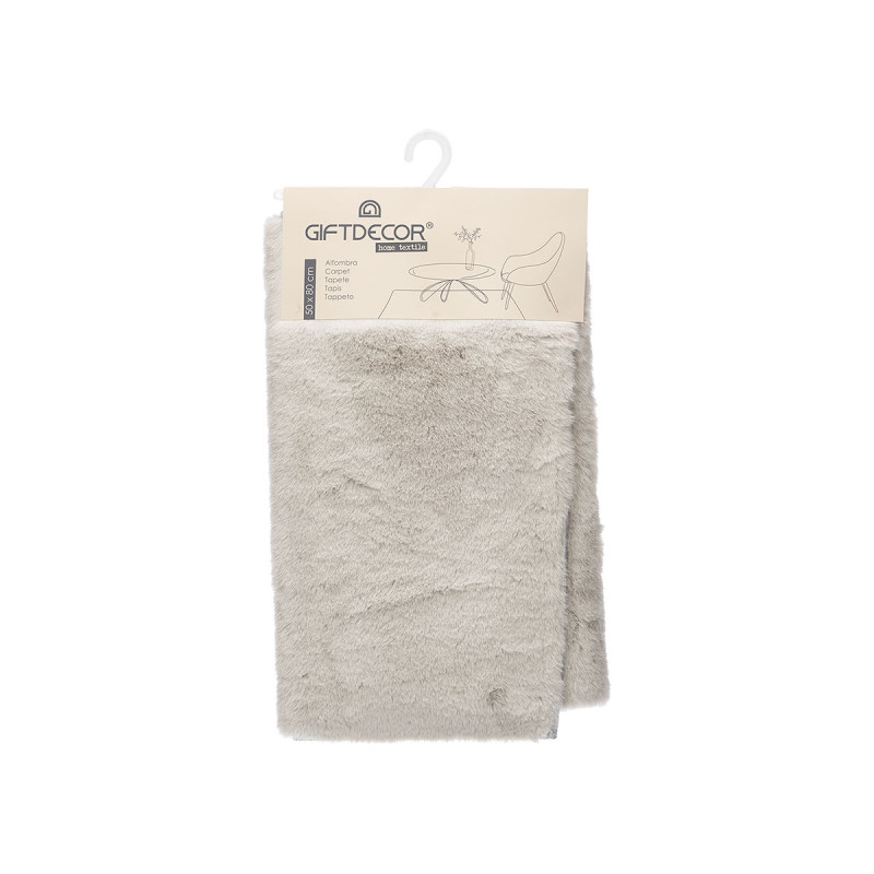 FABRIC RUG SHAGGY PILE 50X80 CM LIGHT GREY 