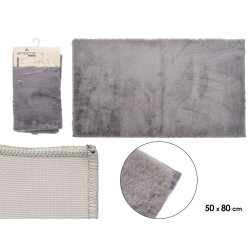 FABRIC RUG SHAGGY PILE 50X80 CM DARK GREY 