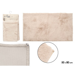 FABRIC RUG SHAGGY PILE 50X80 CM LIGHT BEIGE 