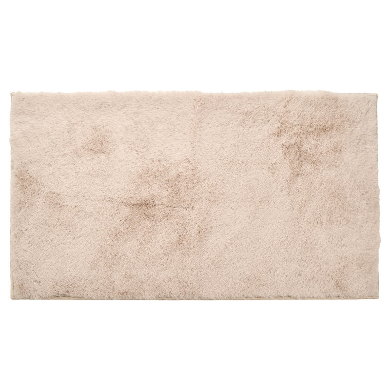FABRIC RUG SHAGGY PILE 50X80 CM LIGHT BEIGE 