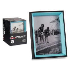 BLACK AND BLUE WOOD PHOTO HOLDER 13X18