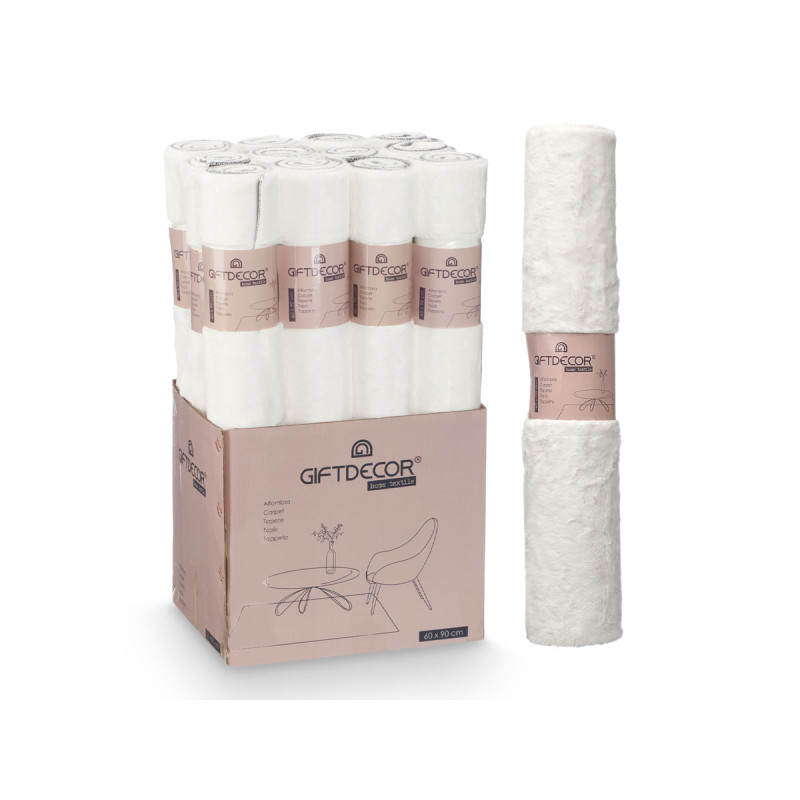 TAPETE SOFT BRANCO CREME 60X90CM
