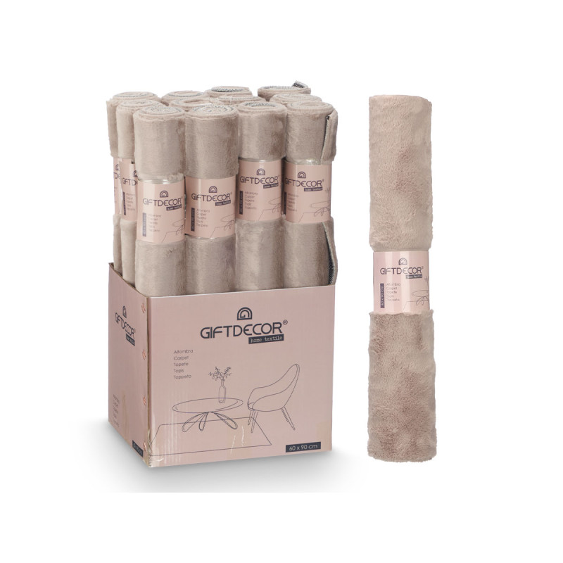 TAPIS SOFT BEIGE FONCÉ 60X90CM