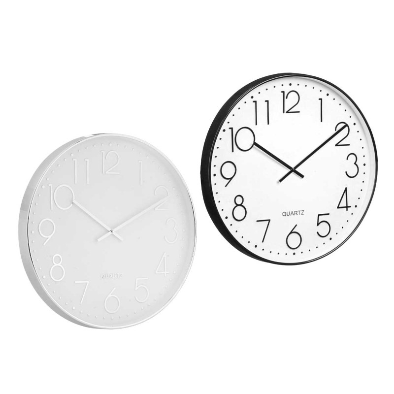 RELOJ REDONDO 50 CM SENCILLO SURT 2 BLANCO Y NEGRO