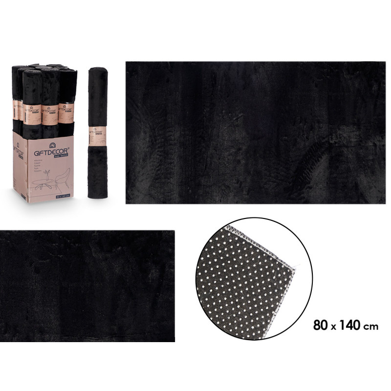 TAPETE SOFT PRETO 80X140CM