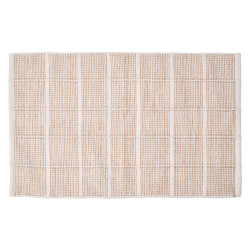 TAPPETO ARTIGIANALE 60X90CM QUADRI BEIGE