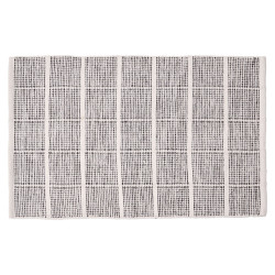 TAPPETO ARTIGIANALE 60X90CM QUADRI GRIGIO