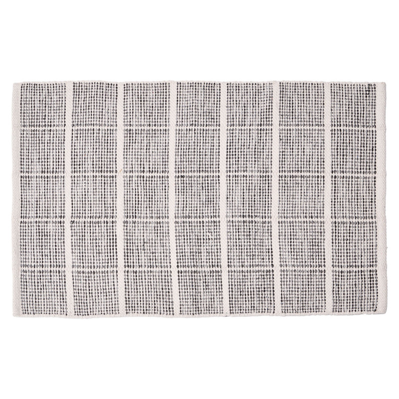 TAPPETO ARTIGIANALE 60X90CM QUADRI GRIGIO