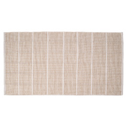 ALFOMBRA ARTESANAL 80X140CM CUADROS BEIGE