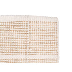 ALFOMBRA ARTESANAL 80X140CM CUADROS BEIGE