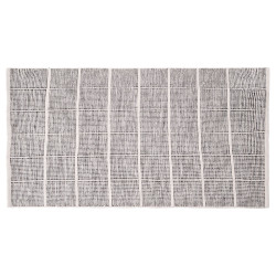 HANDMADE RUG 80X140CM SQUARES GREY