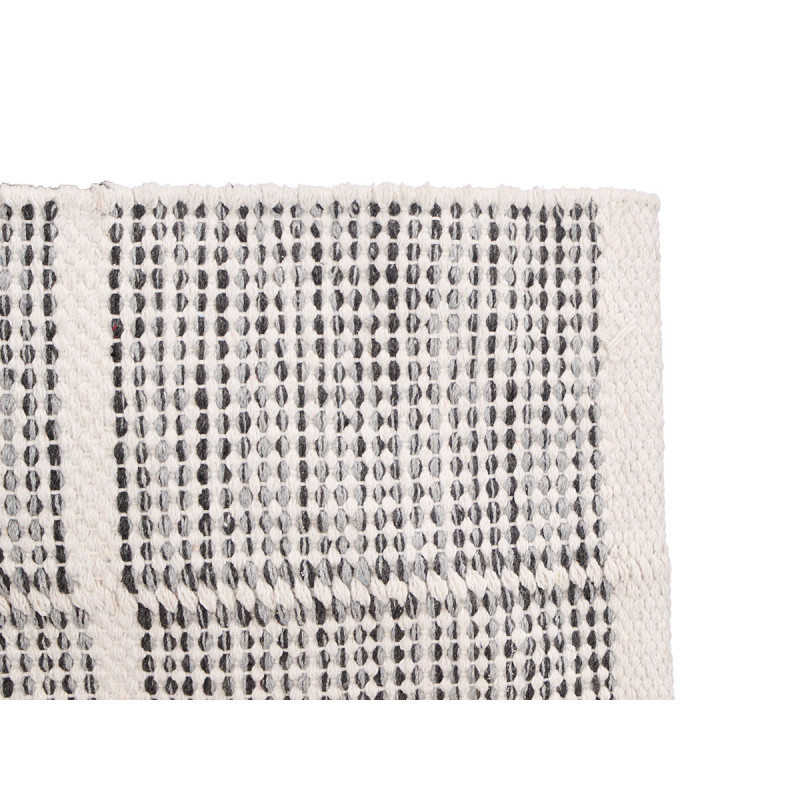 TAPPETO ARTIGIANALE 80X140CM QUADRI GRIGIO