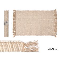 TAPIS ARTISANAL 60X90CM BEIGE NATUREL