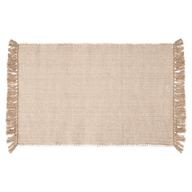 TAPPETO ARTIGIANALE 60X90CM BEIGE NATURALE