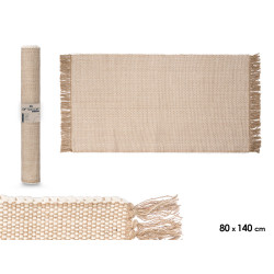 TAPIS ARTISANAL 80X140CM BEIGE NATUREL