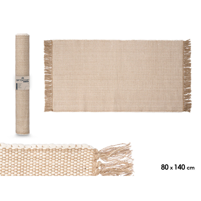 TAPIS ARTISANAL 80X140CM BEIGE NATUREL