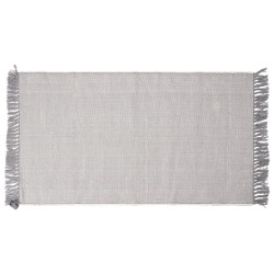 ALFOMBRA ARTESANAL 80X140CM GRIS CLARO