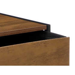BAMBOO BLACK SMALL TABLE DRAWER SHELF