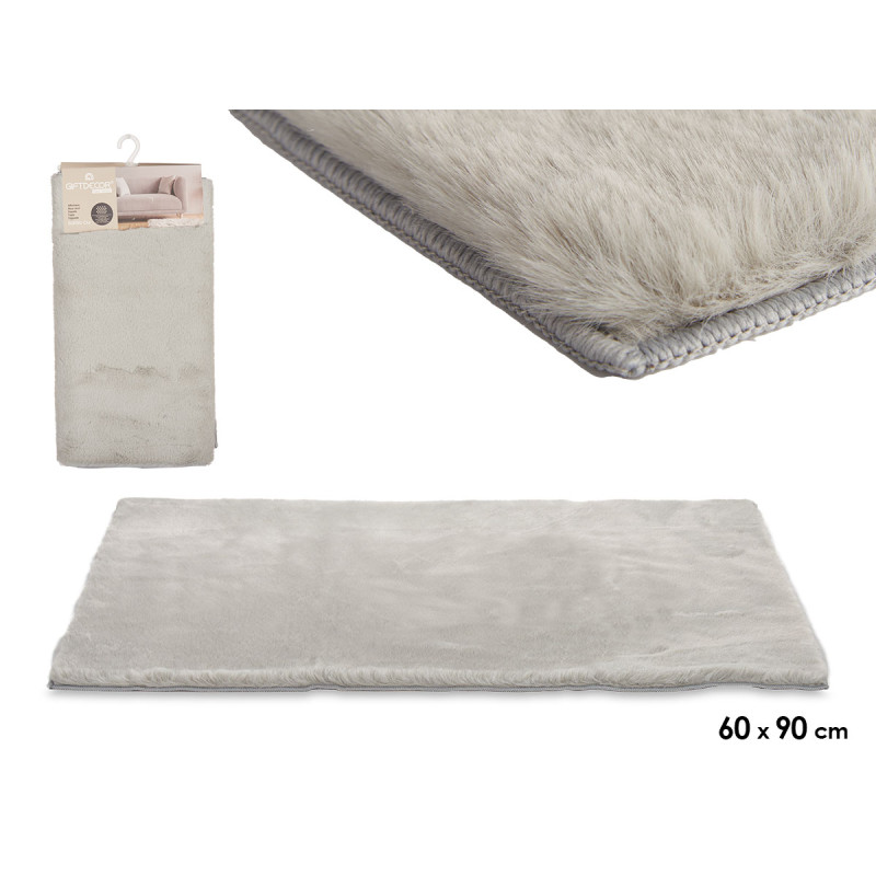 TAPETE PELO CURTO CINZENTO 60 X 90