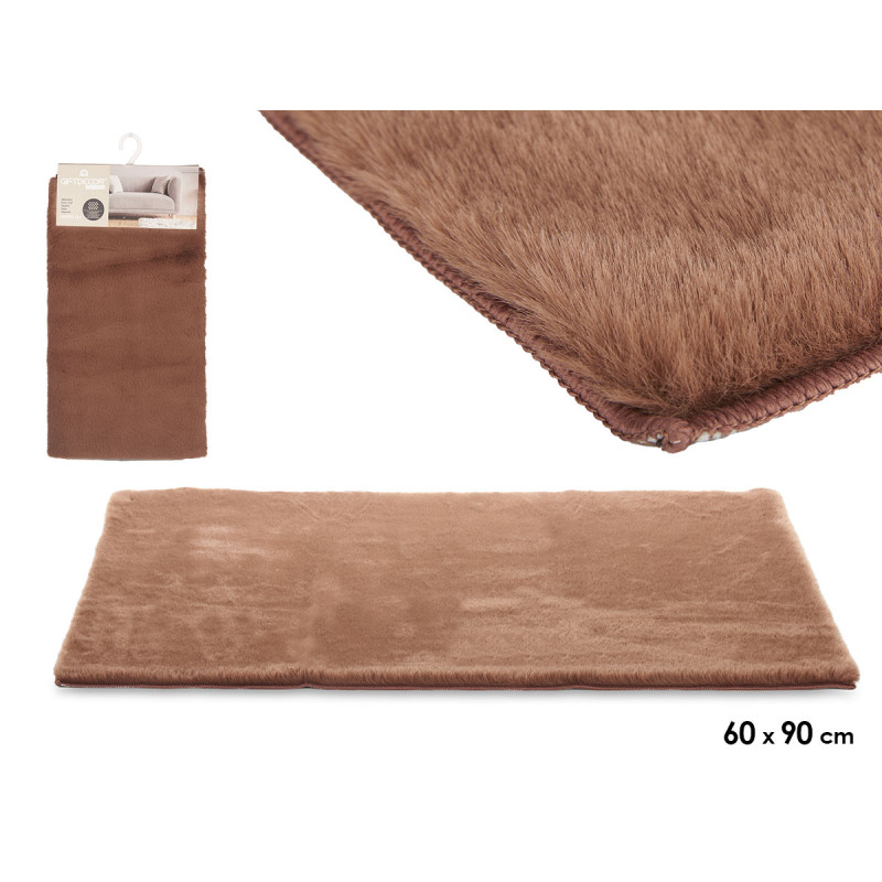 TAPPETO PELO CORTO MARRONE 60 X 90