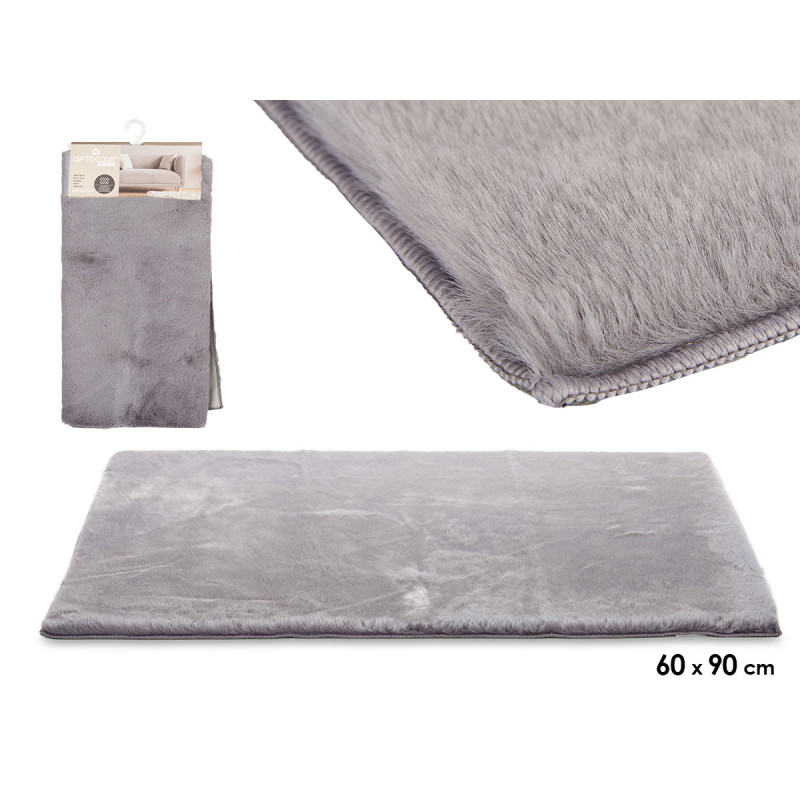 TAPIS POIL COURT GRIS FONCE 60 X 90 