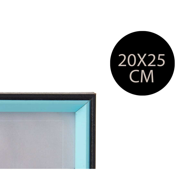 BLACK AND BLUE WOOD PHOTO HOLDER 20X25