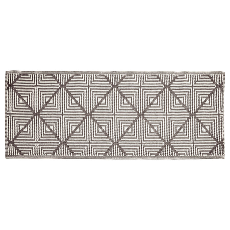 TAPETE LOSANGOS BRANCO GRIS 60 X 150 CM