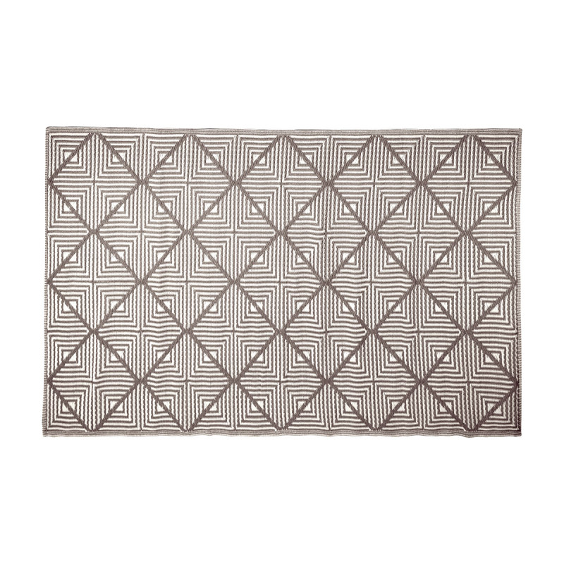 TAPIS GRIS BLANC À LOSANGES 120 X 180 CM