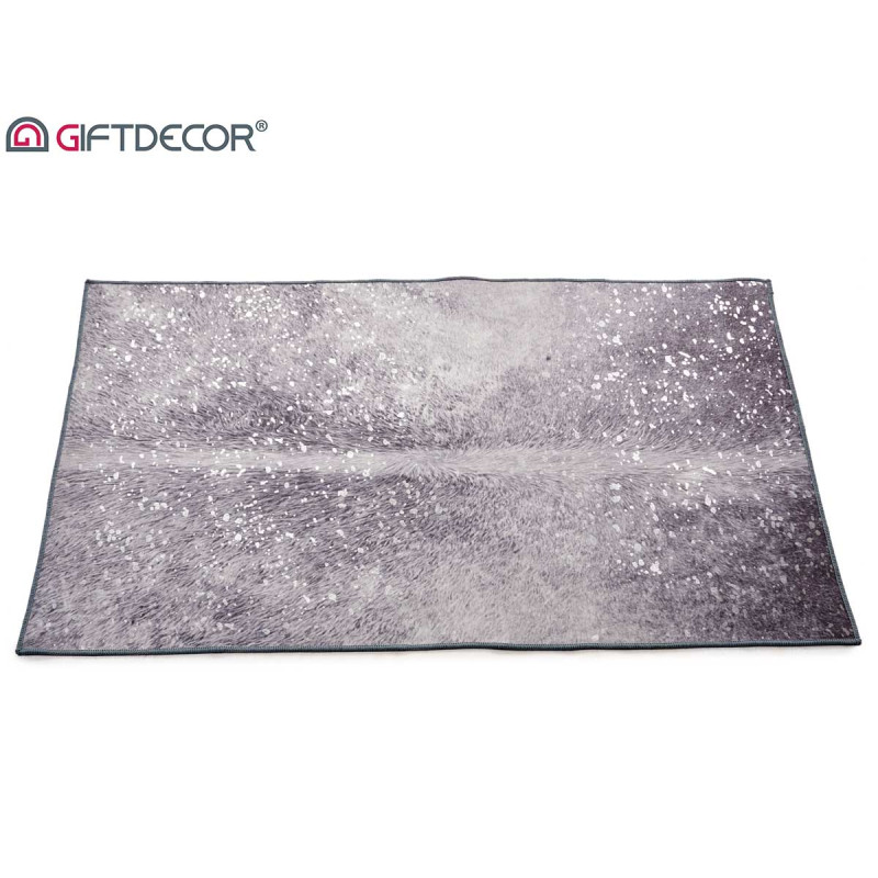 TAPETE CINZENTO 100X150CM COM PADRÃO PRATEADO