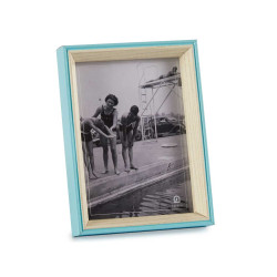 13X18CM BLUE AND NATURAL WOOD PHOTOFRAME 