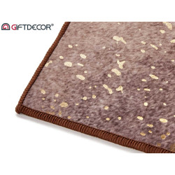 TAPIS MARRON 100X150CM AVEC TACHES DOREES