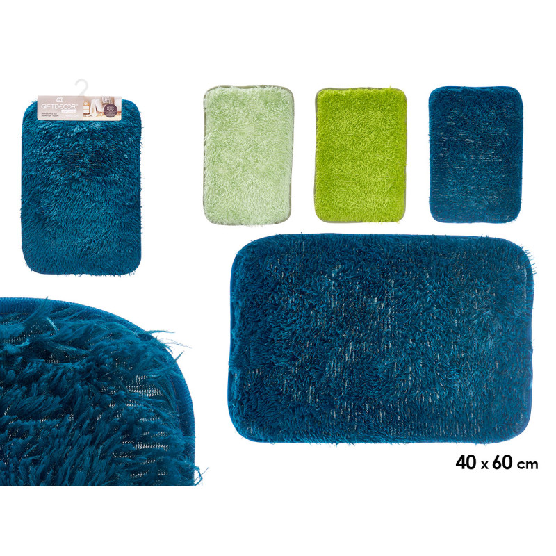 TAPETE PELO LONGO 40X60 C 3 TONS VERDES