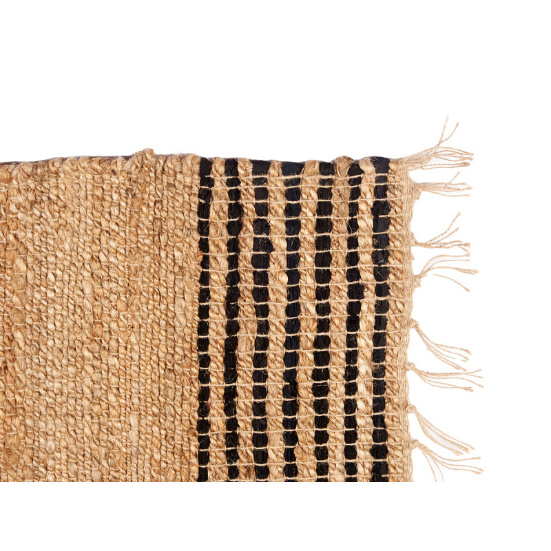 TAPETE NATURAL PRETO RISCAS 60 X 90 CM