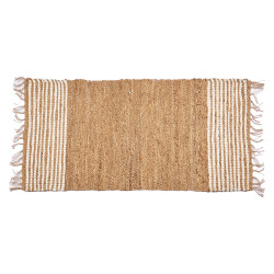TAPETE NATURAL RISCAS BRANCAS 70 X 140 CM