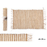 WHITE AND NATURAL DOUBLE STRIPED CARPET 60 X 90 CM
