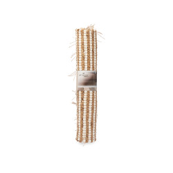 WHITE AND NATURAL DOUBLE STRIPED CARPET 60 X 90 CM
