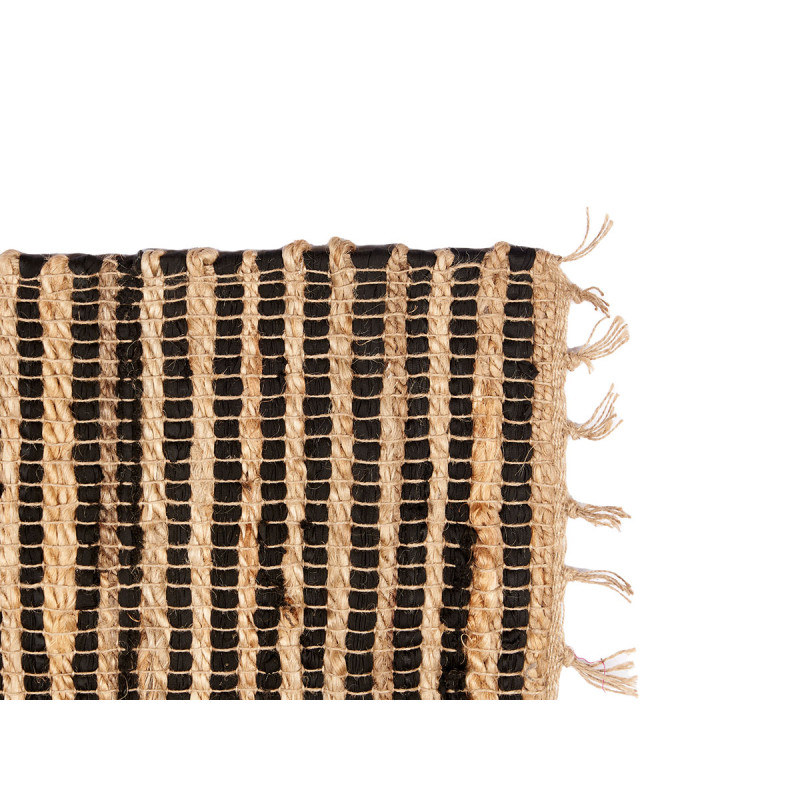 TAPPETO NATURALE NERO DOPPIO RIGHE 60X90CM
