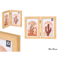 CADRE PHOTO DOUBLE EFFET BAMBOU 10X15