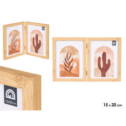 CADRE PHOTO DOUBLE EFFET BAMBOU 15X20