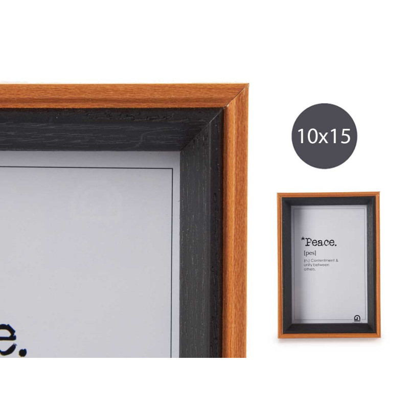 BROWN AND BLACK WOOD PHOTO HOLDER 10X15