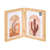 DOUBLE PHOTO FRAME BAMBOO EFFECT 15X20