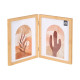 DOUBLE PHOTO FRAME BAMBOO EFFECT 20X25