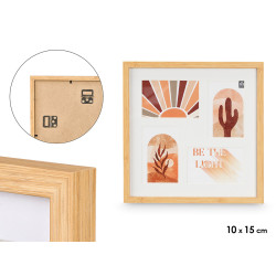 CADRE 4 PHOTOS 10X15 EFFET BAMBOU