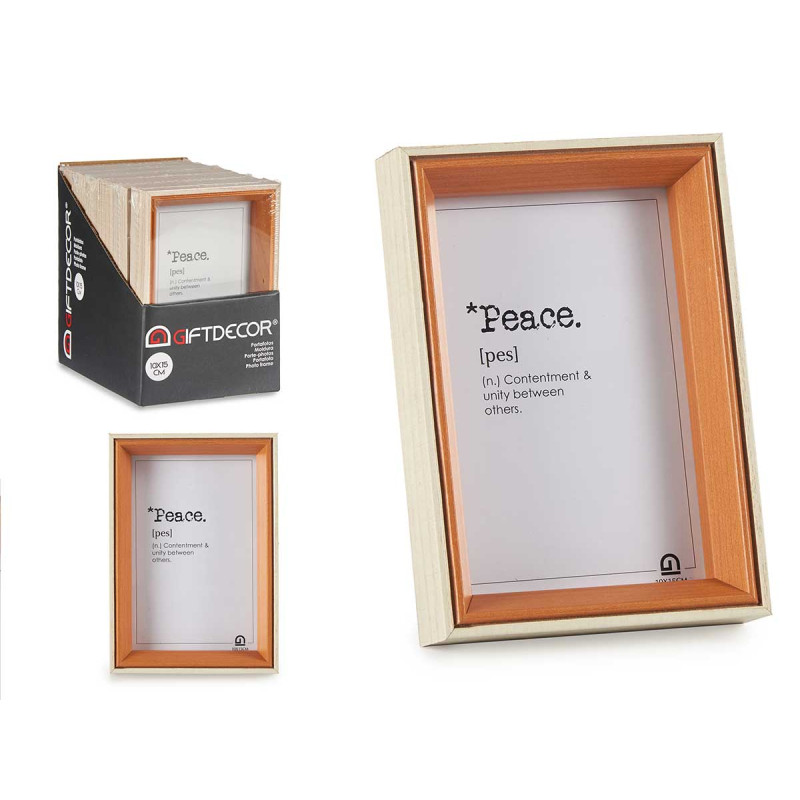 PORTEPHOTOS BOIS 10X15 BLANC ET MARRON