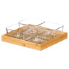 PLATEAU BAMBOU 4 BOLS VERRE