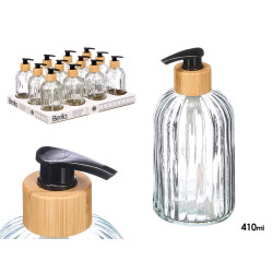 DOSIFICADOR TRANSPARENTE BAMBU 410ML
