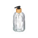 TRANSPARENT SOAP DISPENSER BAMBOO 410ML 