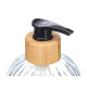 TRANSPARENT SOAP DISPENSER BAMBOO 410ML 