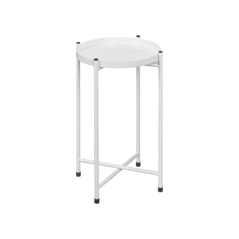 POT FLEURS MÉTAL PIEDS BLANCS